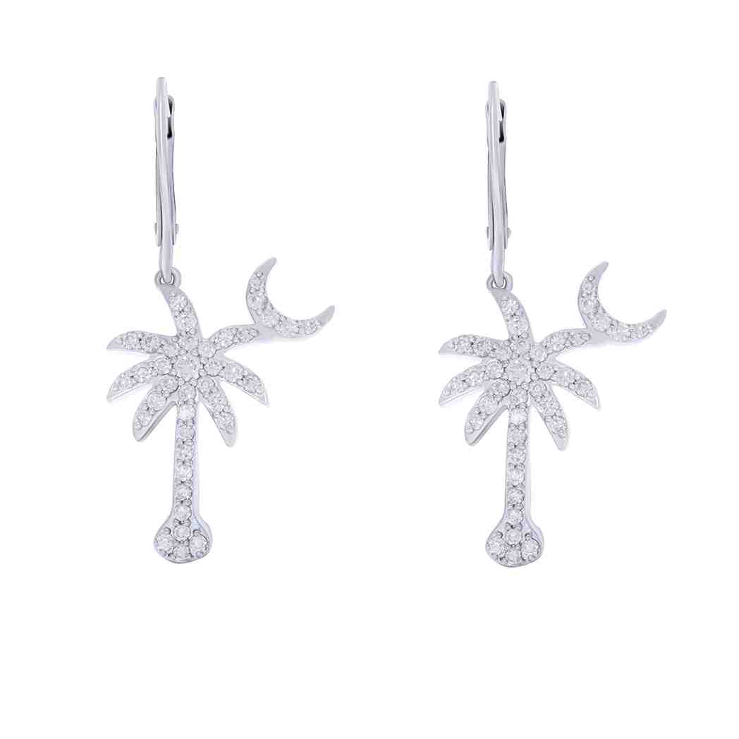 Palm Tree Huggies Hoop Earrings ER21407A